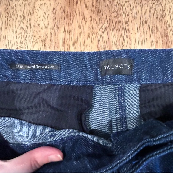 Talbots Dark Blue Wide Leg Women’s Relaxed Trouser Jeans Size 16W - Picture 5 of 9